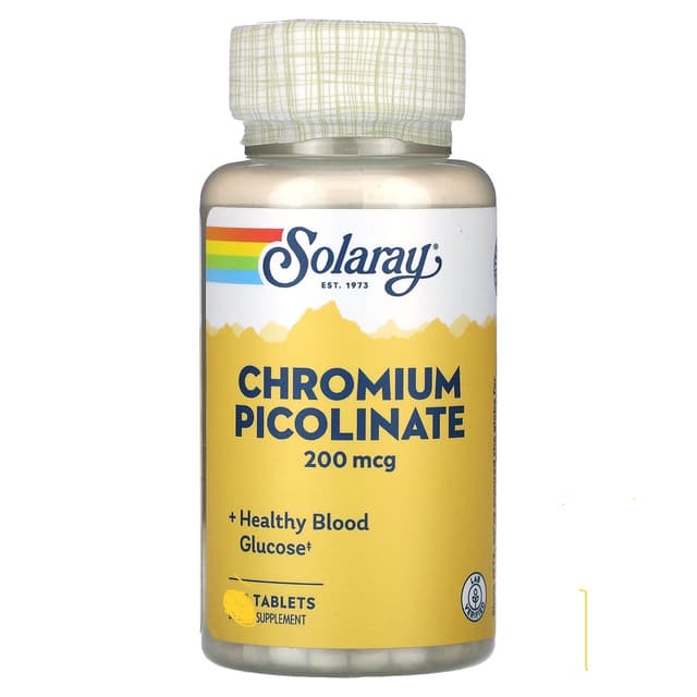 Solaray, Пиколинат хрома, 200 мкг, 50 таблеток