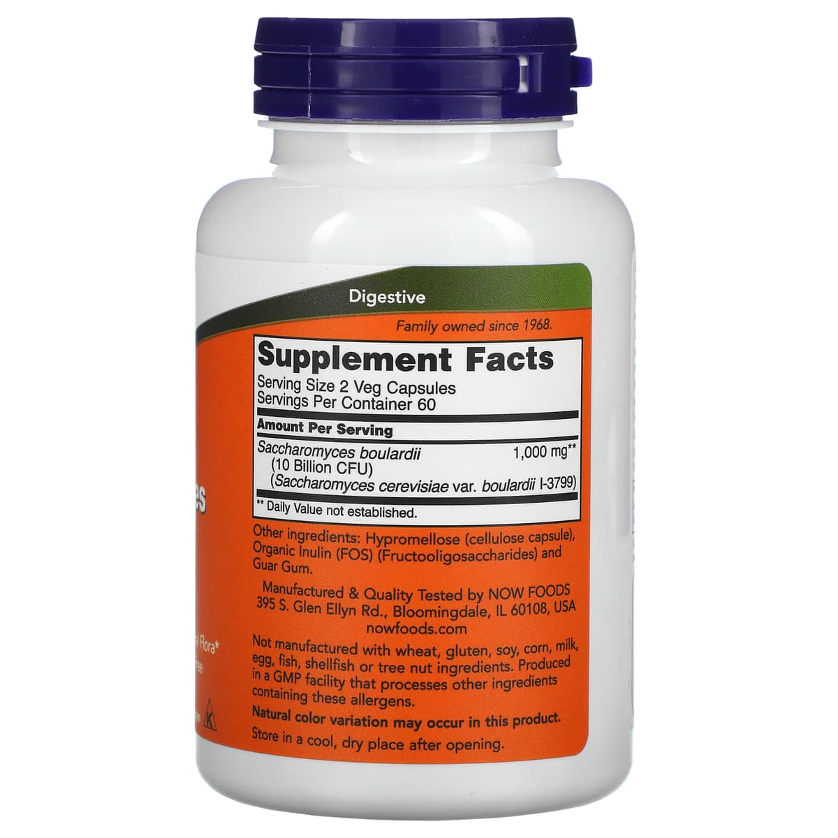 NOW Foods, Saccharomyces Boulardii (Сахаромицеты Буларди), 5 млрд КОЕ, 120 вегетарианских капсул