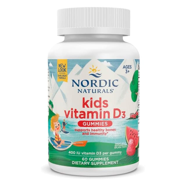 Nordic Naturals, жевательный витамин D3, для детей от 3 лет, со вкусом арбуза, 400 МЕ, 60 жевательных таблеток