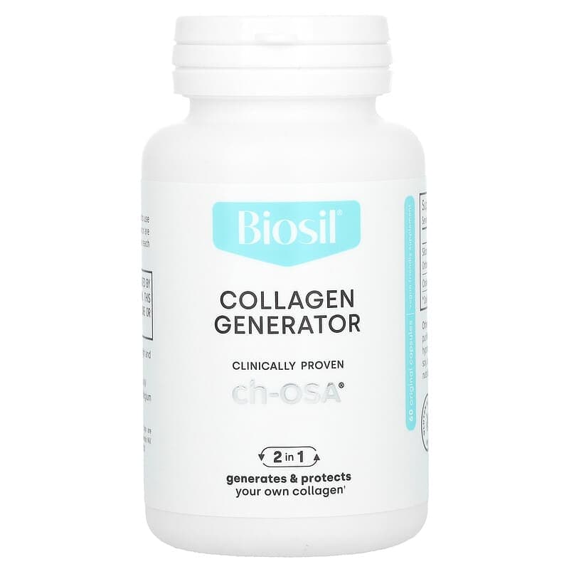 BioSil by Natural Factors, ch-OSA, улучшенный источник коллагена, 60 вегетарианских капсул