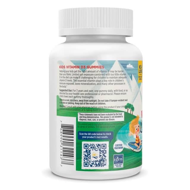 Nordic Naturals, жевательный витамин D3, для детей от 3 лет, со вкусом арбуза, 400 МЕ, 60 жевательных таблеток