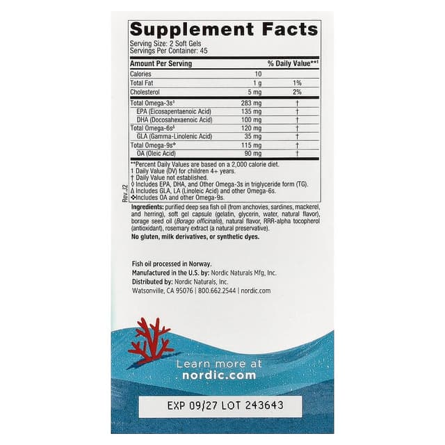 Nordic Naturals, Complete Omega Junior, для детей от 6 лет, со вкусом лимона, 90 капсул