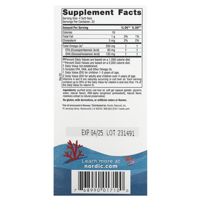 Nordic Naturals, Children's DHA, ДГК для детей, со вкусом клубники, для детей 3–6 лет, 250 мг, 90 мини-капсул