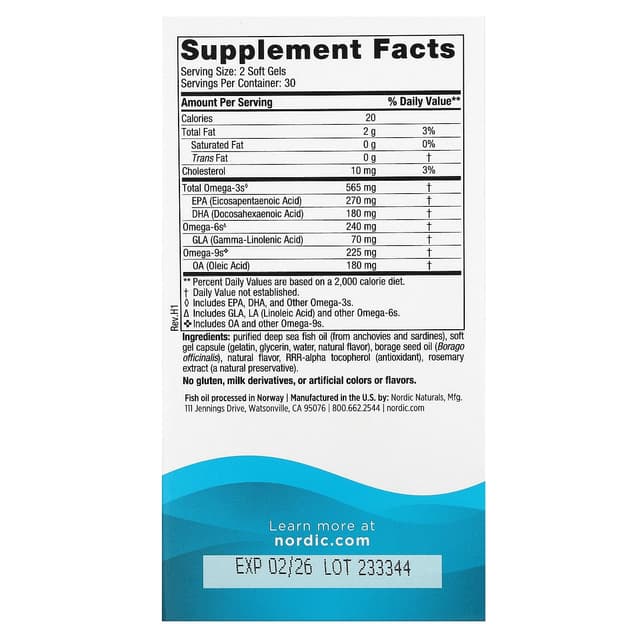 Nordic Naturals, Complete Omega, лимон, 60 мягких таблеток