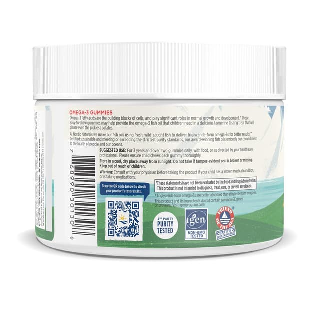 Nordic Naturals, Жевательные конфеты Nordic Omega-3 со вкусом мандарина, 60 жевательных конфет