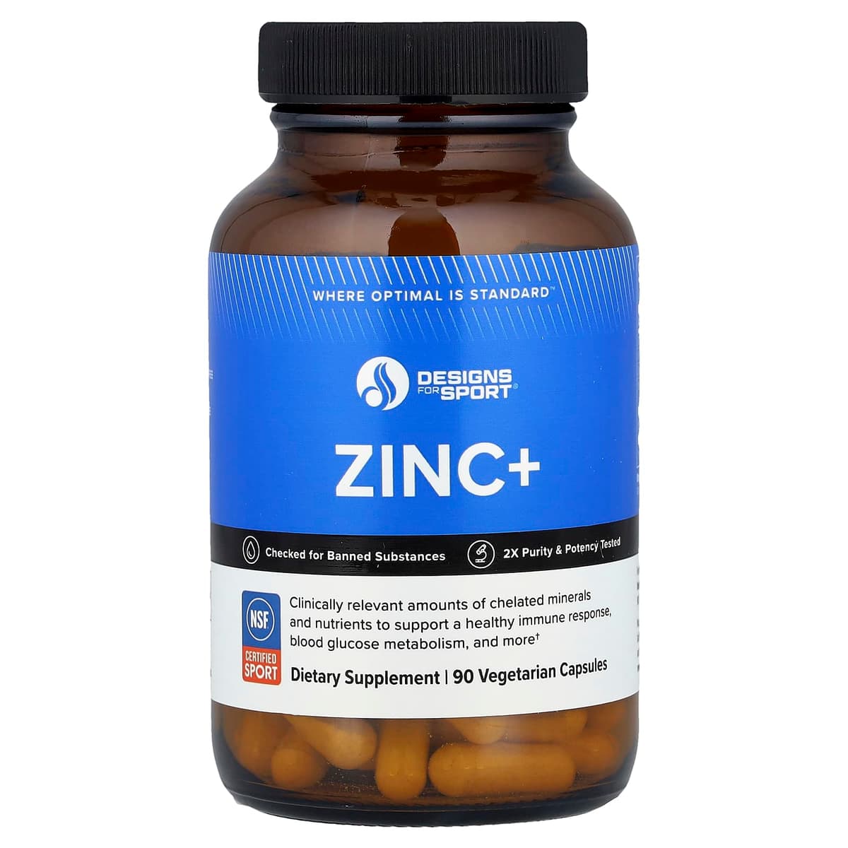 Designs For Health, Designs for Sport, Zinc +, 90 вег капсул
