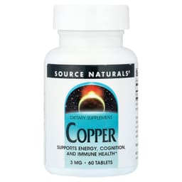 Source Naturals, медь, 3 мг, 60 таблеток