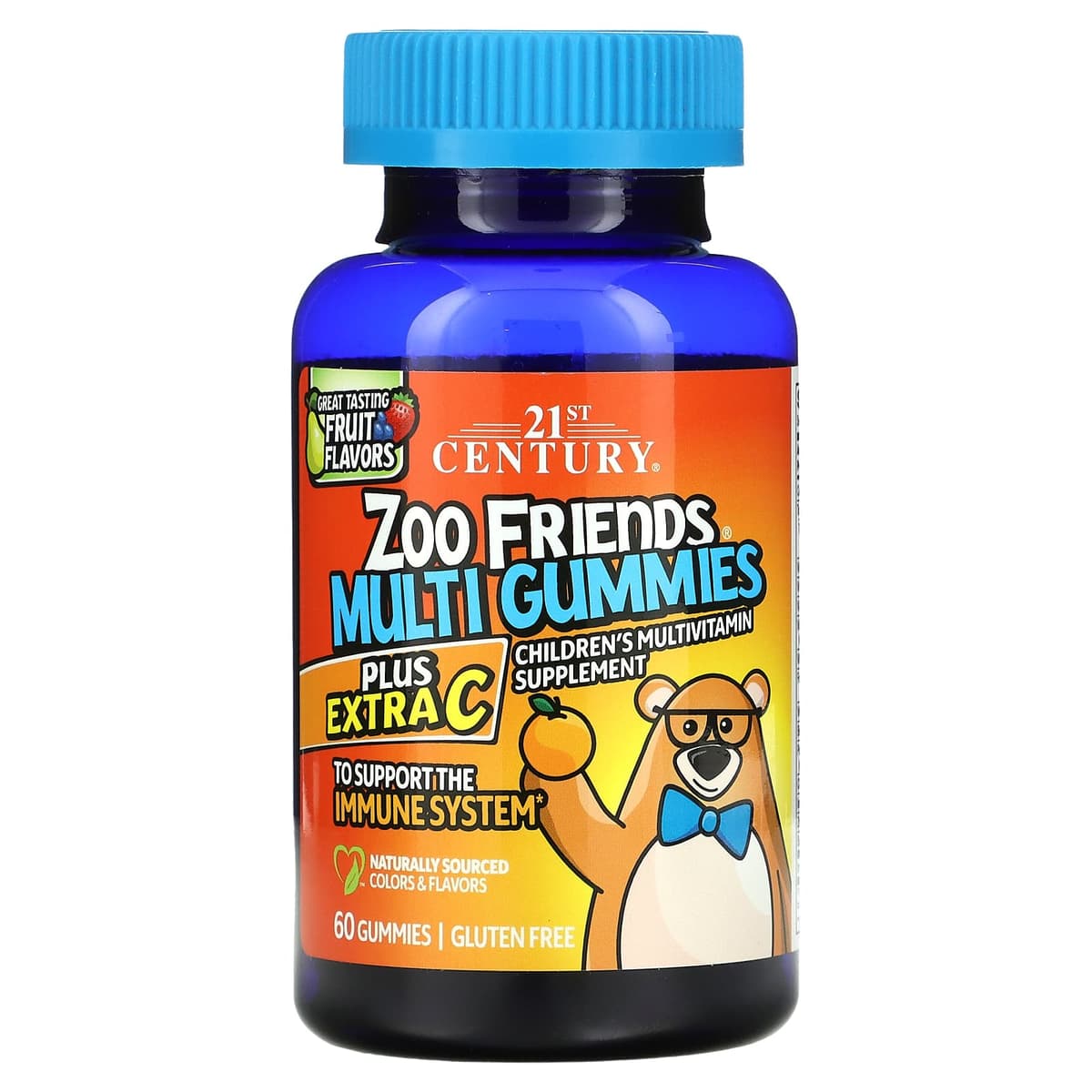 21st Century, Zoo Friends, мультивитаминные жевательные мармеладки, витамин C, 60 жевательных таблеток