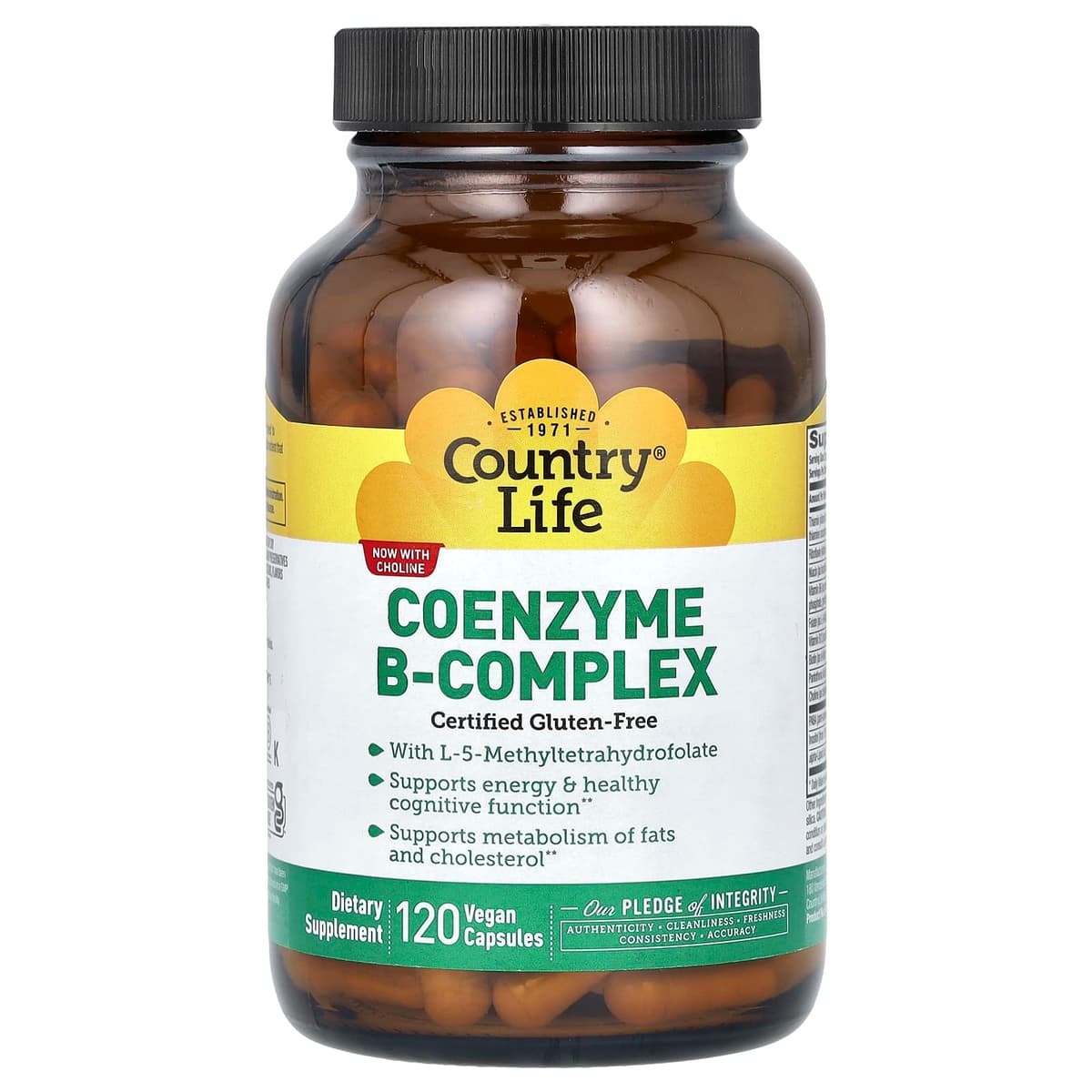 ountry Life, Комплекс коэнзимов группы B, 120 веганских капсул