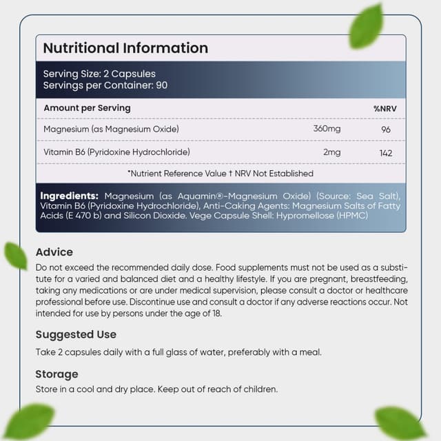 WeightWorld Marine Magnesium + B6, 360 мг, 180 капсул