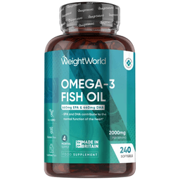 WeightWorld Омега 3, Рыбий жир 2000 мг, 240 мягких капсул
