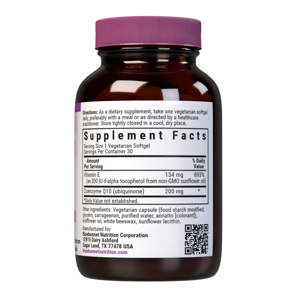 Bluebonnet Nutrition, CoQ10, 200 мг, 30 капсул