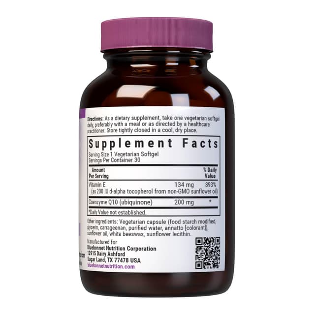 Bluebonnet Nutrition, CoQ10, 200 мг, 30 капсул