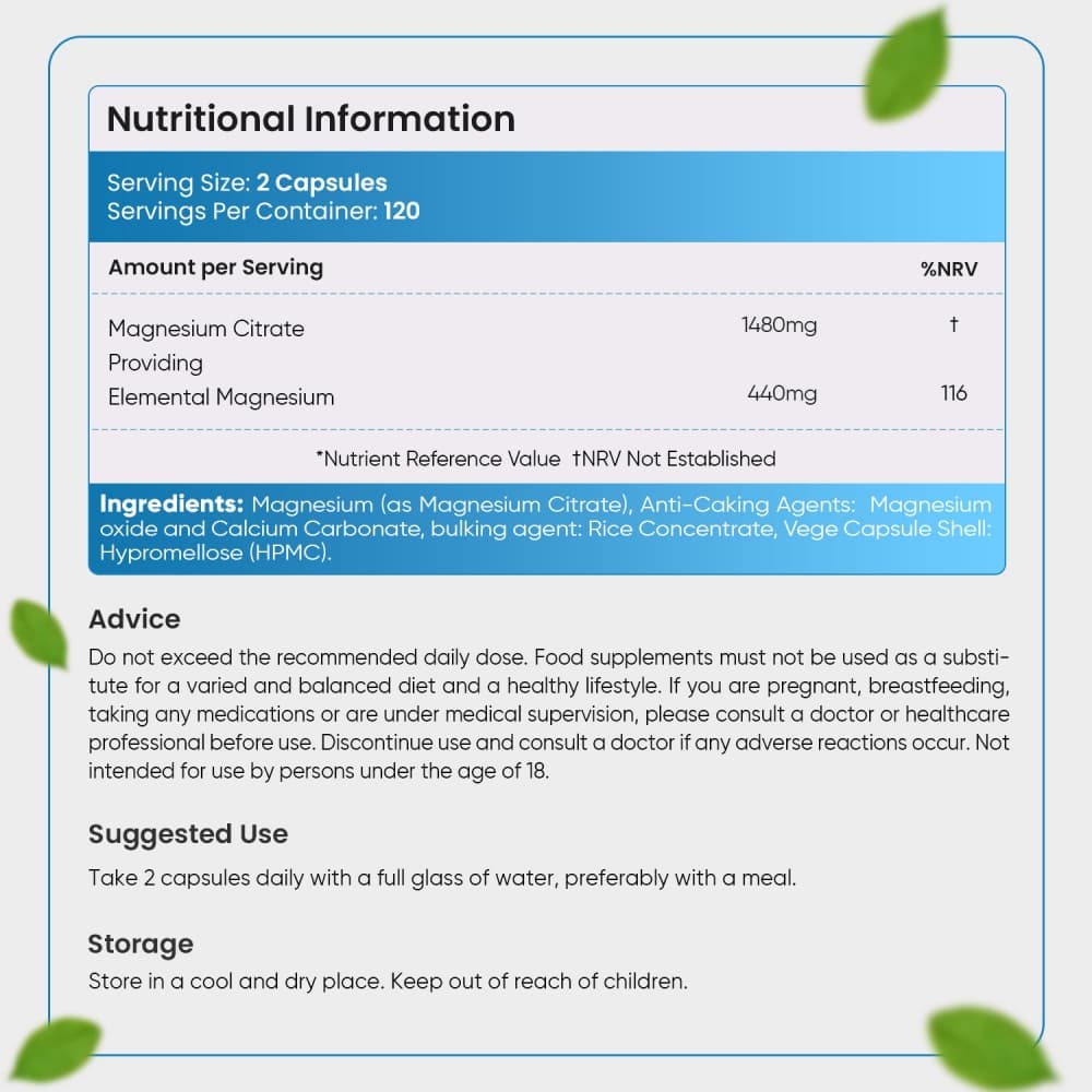 WeightWorld Magnesium Citrate (Магний цитрат), 440 мг, 240 капсул