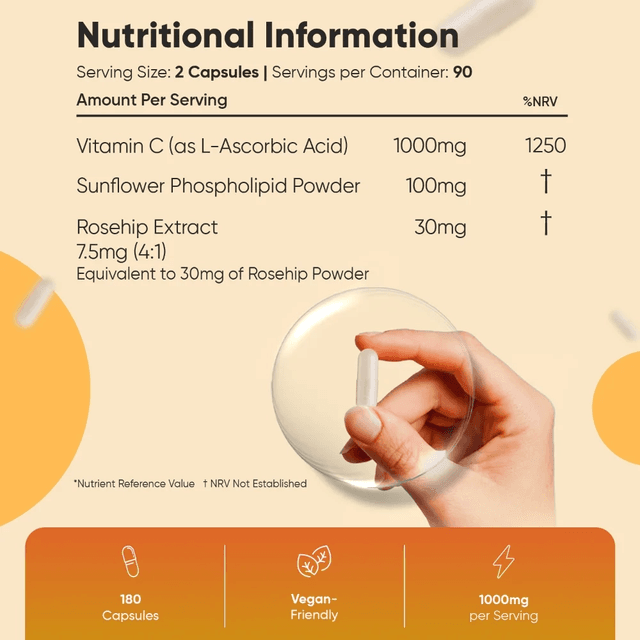 WeightWorld Liposomal Vitamin C (Липосомальный Витамин C), 1000 мг, 180 капсул