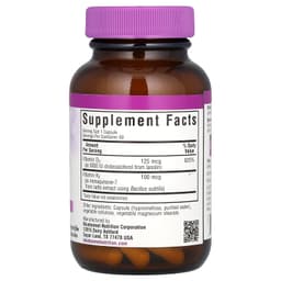 Bluebonnet Nutrition, витамины D3 и K2, 60 вегетарианских капсул