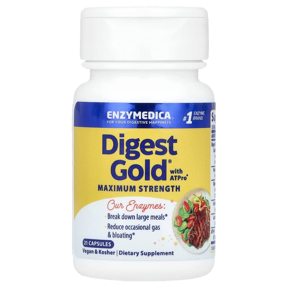 Enzymedica, Digest Gold с ATPro, максимальная сила действия, 21 капсула