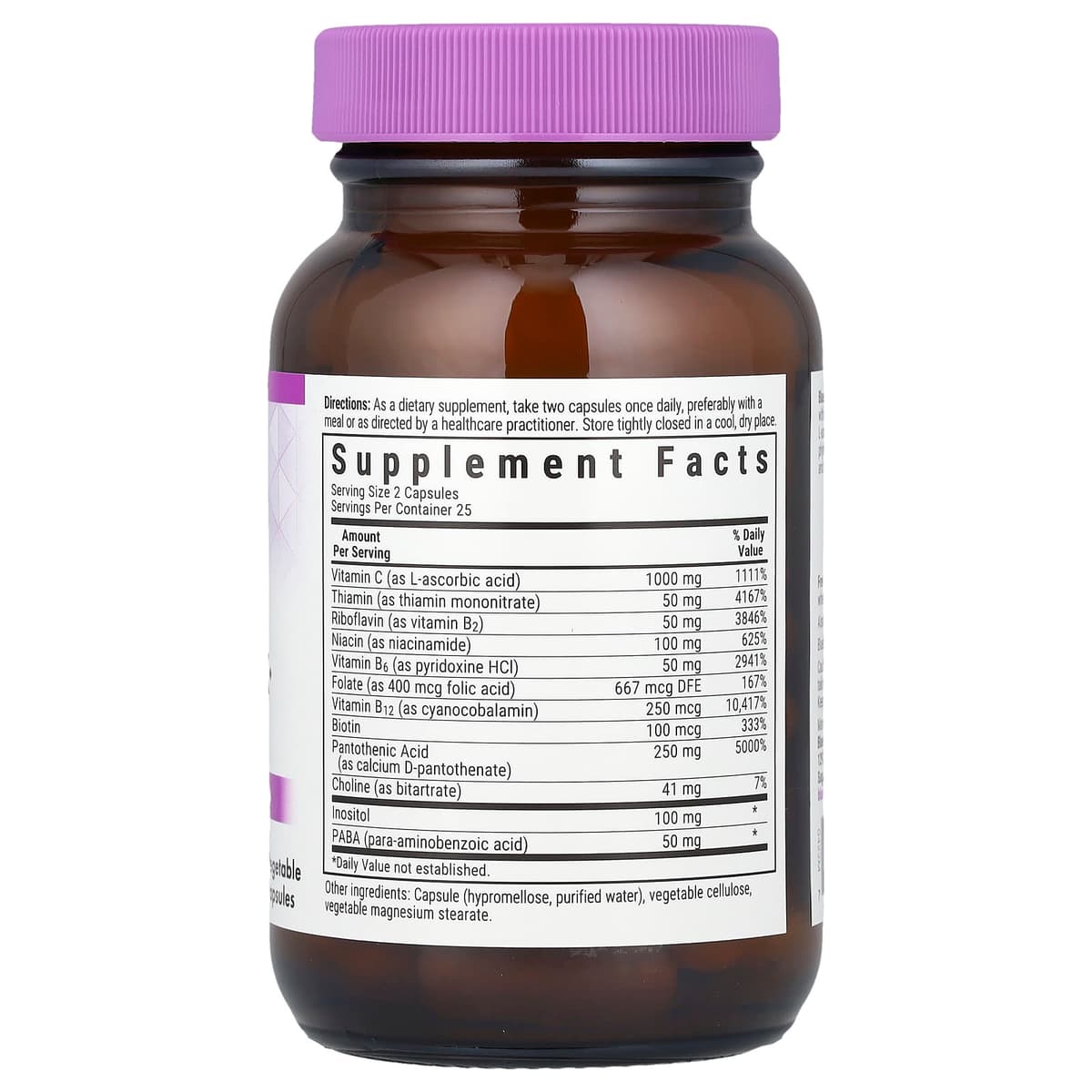 Bluebonnet Nutrition, Stress B-Complex с витамином C, 50 растительных капсул
