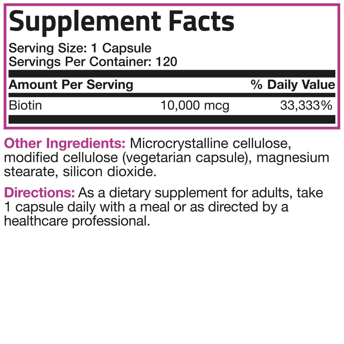 Bronson - Ultra Biotin для волос, кожи и ногтей, 10.000 мкг, 120 капсул