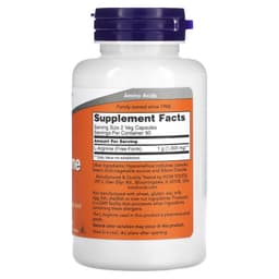 NOW Foods, L-аргинин, 500 мг, 100 вегетарианских капсул