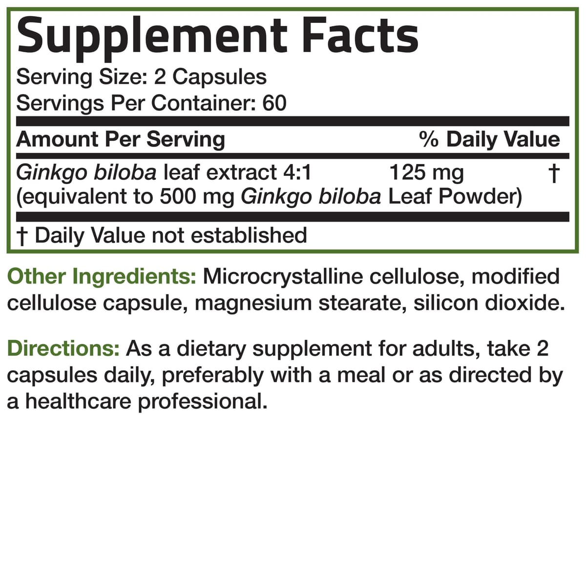 Bronson - Ginkgo Biloba, 500 мг, 120 капсул