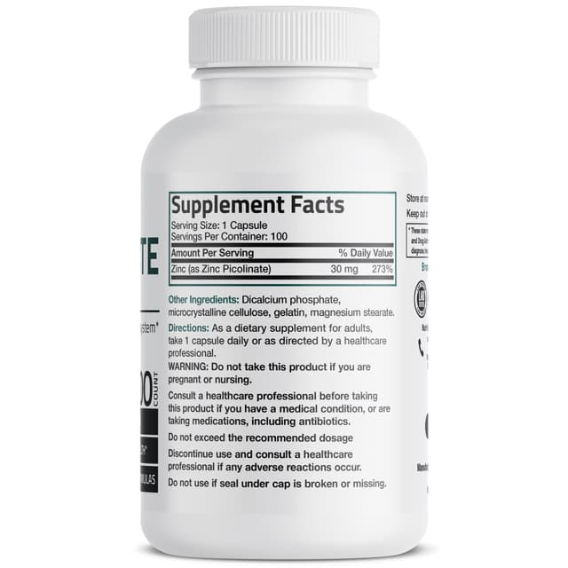 Bronson - Zinc Picolinate (Пиколинат цинка), 30 мг, 100 капсул
