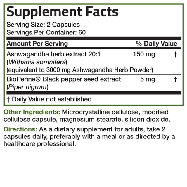 Bronson - Ашваганда Extra Strength, 3000 мг, 120 капсул