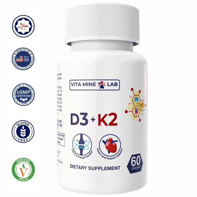 Vita Mine Lab - Витамин D3 4000 UI + K2 100 mcg, 60 капсул