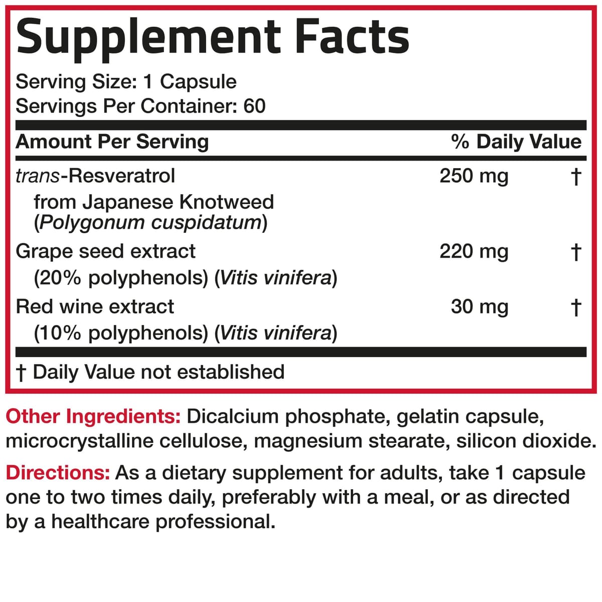 Bronson - Resveratrol Complex, 500 мг, 60 капсул