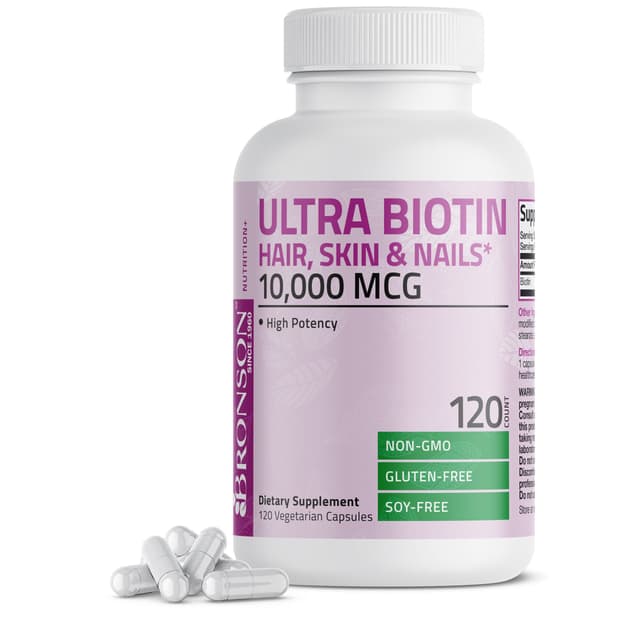 Bronson - Ultra Biotin для волос, кожи и ногтей, 10.000 мкг, 120 капсул