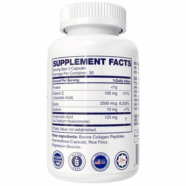 Vita Mine Lab - Коллаген, биотин, витамин С с гиалуроновой кислотой, 60 капсул