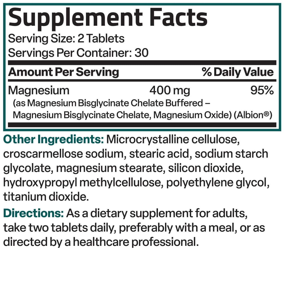 Bronson - Magnesium Glycinate, Extra Strength с высоким уровнем усвояемости, 400 мг, 60 капсул