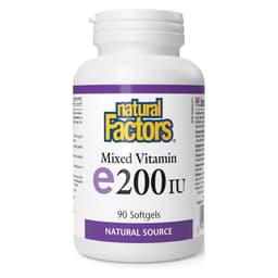 Natural Factors, витамин E, 200 МЕ, 90 капсул