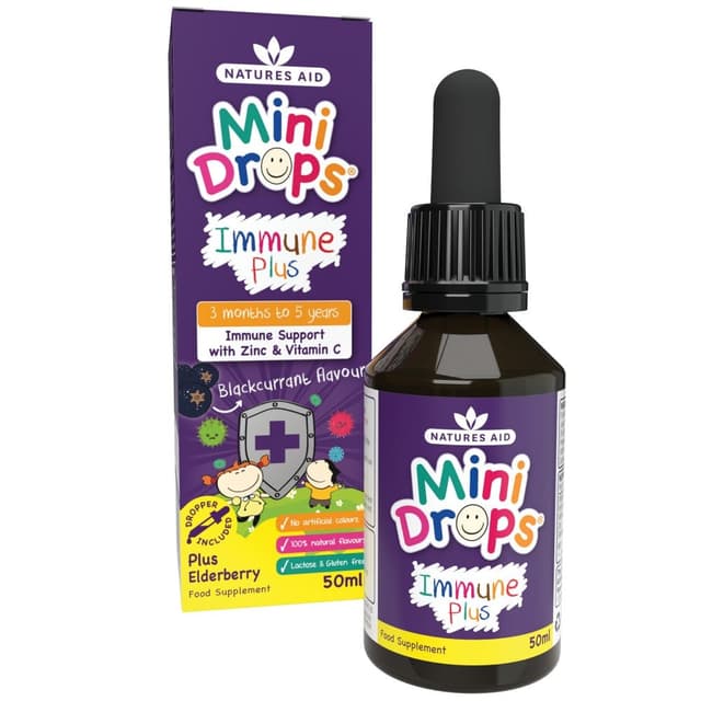 Natures Aid Mini-Drops Immune Plus, детские капли для иммунитета, 50 мл