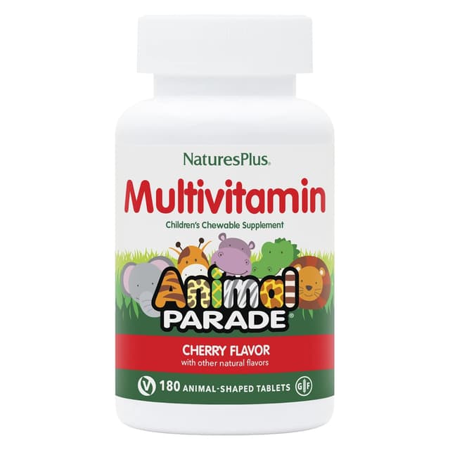 NaturesPlus, Animal Parade®, жевательные мультивитамины для детей, со вкусом вишни, 180 таблеток в форме животных