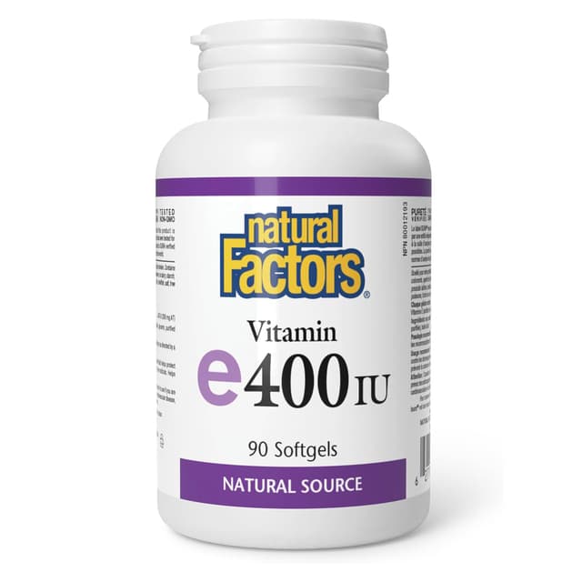 Natural Factors, витамин E, 400 МЕ, 90 капсул