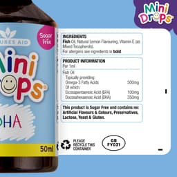 Natures Aid - DHA Drops с Омега 3 для детей и младенцев от 3 месяцев, 50 мл