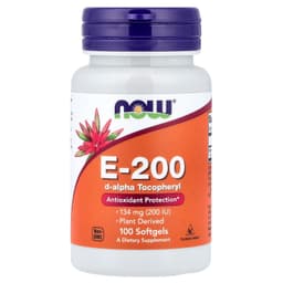 NOW Foods, E-200 D-aplha, 134 мг (200 МЕ), 100 мягких таблеток