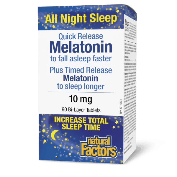 Natural Factors Melatonin 10 мг, быстрое действие, 90 таблеток