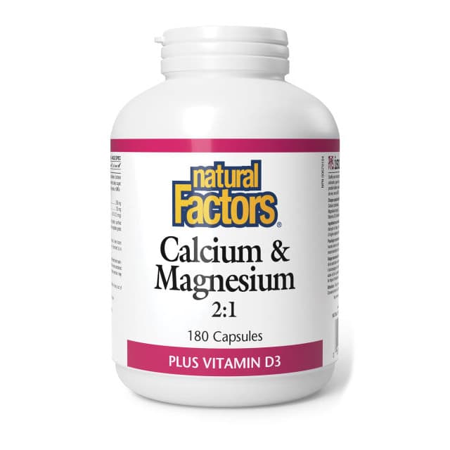 Natural Factors - Кальций и Магний 2:1 с добавкой Витамина D3, 180 капсул