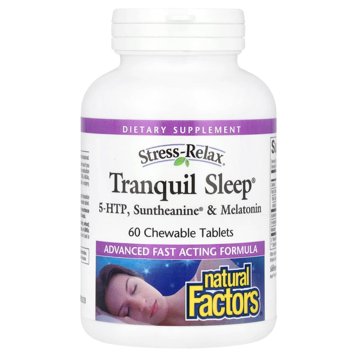 Natural Factors, Stress-Relax, Tranquil Sleep, 60 жевательных таблеток