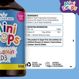 Natures Aid - Витамин D3 в каплях для детей и младенцев, 400 UI, 50 мл