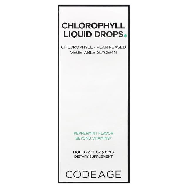 Codeage, Chlorophyll Liquid Drops, перечная мята, 60 мл (2 жидк. унции)