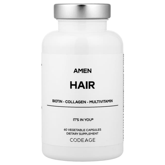 Codeage, Amen Hair, Биотин, 60 растительных капсул