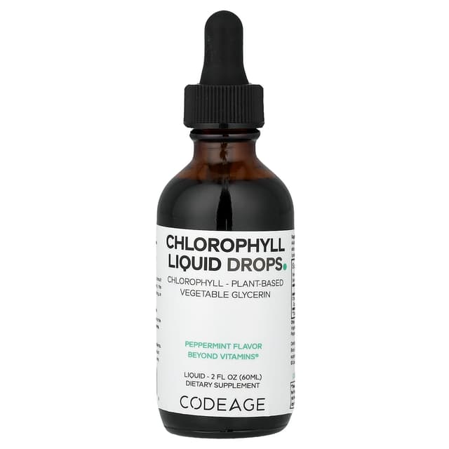 Codeage, Chlorophyll Liquid Drops, перечная мята, 60 мл (2 жидк. унции)