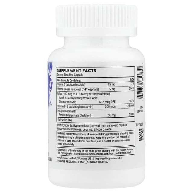 Thorne, Advanced Iron Complex, 60 капсул