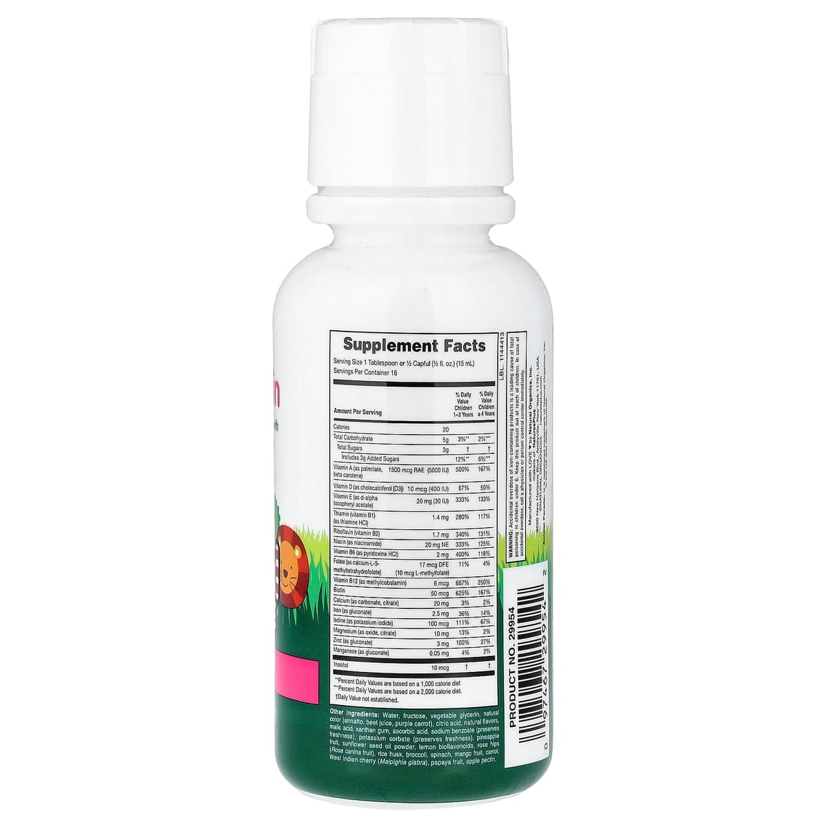 NaturesPlus, Animal Parade, жидкий мультивитаминный комплекс, со вкусом тропических ягод, 236,56 мл (8 жидк. унций)