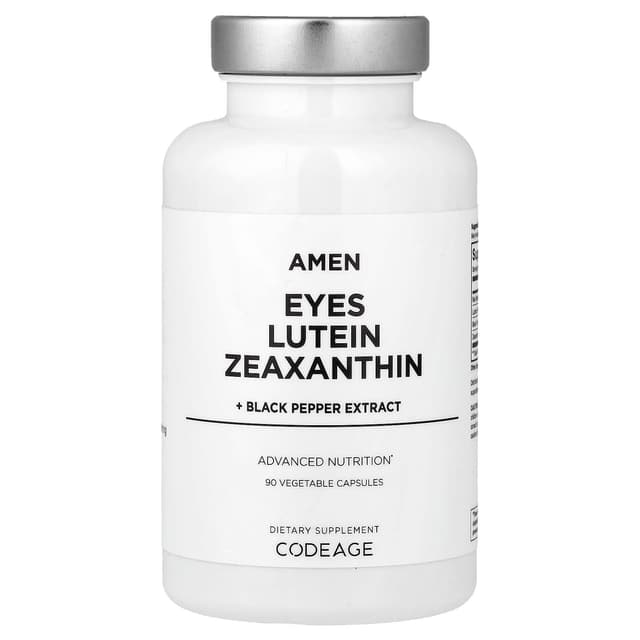 Codeage, Amen, Eyes Lutein Zeaxanthin и экстракт черного перца, 90 растительных капсул