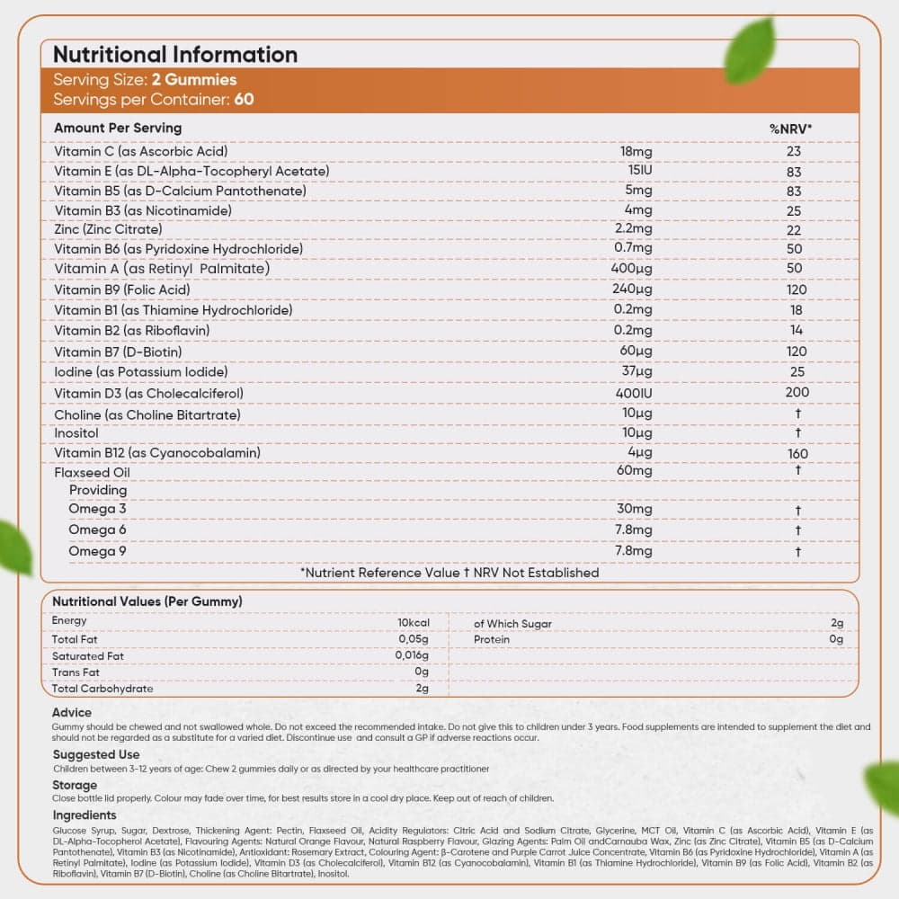 WeightWorld - Детские мультивитамины с добавлением Омега 3-6-9, 120 жевательных конфет