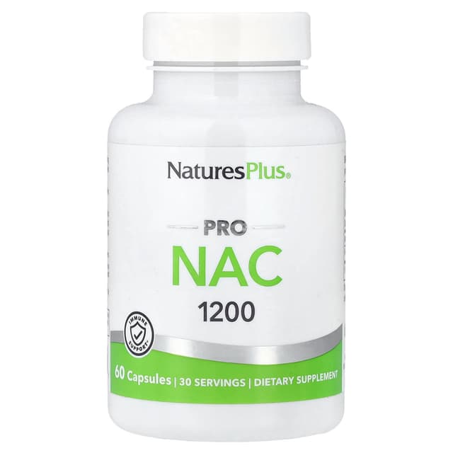 NaturesPlus, Pro, NAC 1200, 60 капсул (600 мг в 1 капсуле)